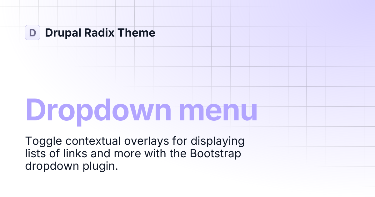 Dropdown menu | Drupal Radix Theme