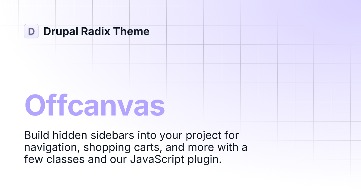 Offcanvas | Drupal Radix Theme