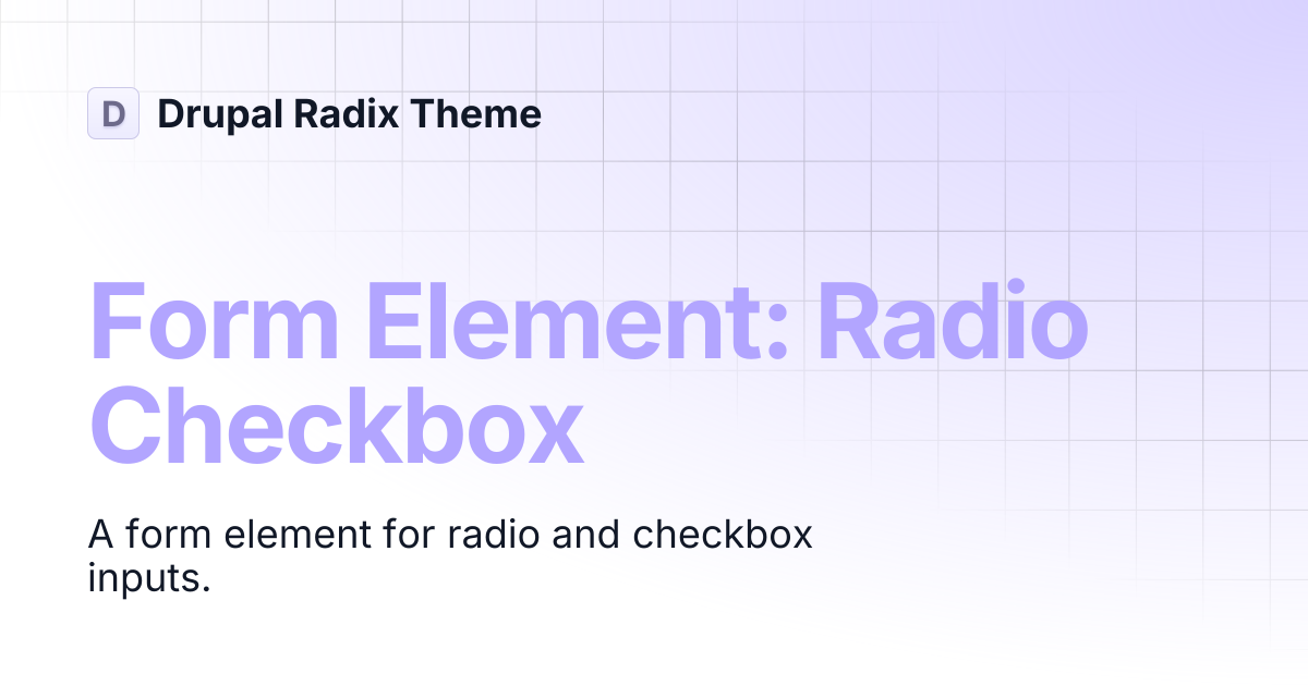 Form Element: Radio Checkbox | Drupal Radix Theme