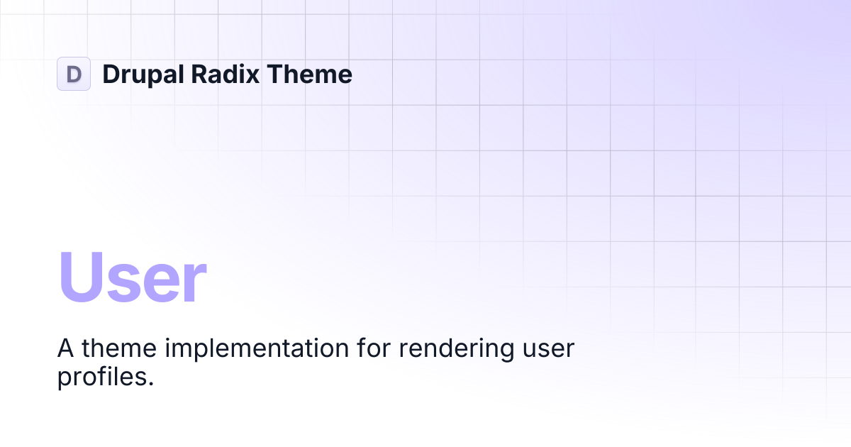 User | Drupal Radix Theme