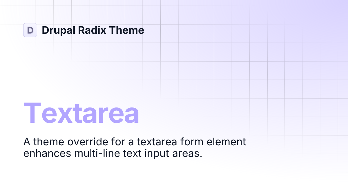 Textarea | Drupal Radix Theme