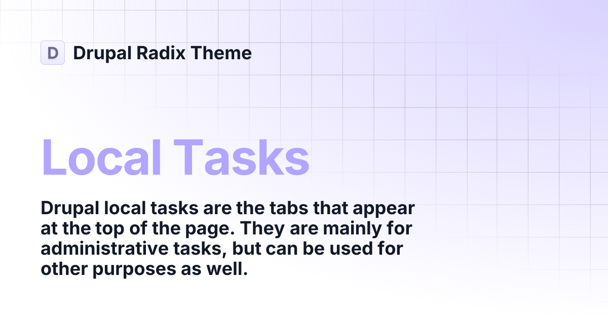 Local Tasks | Drupal Radix Theme