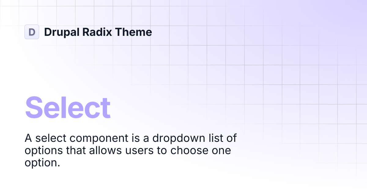Select | Drupal Radix Theme