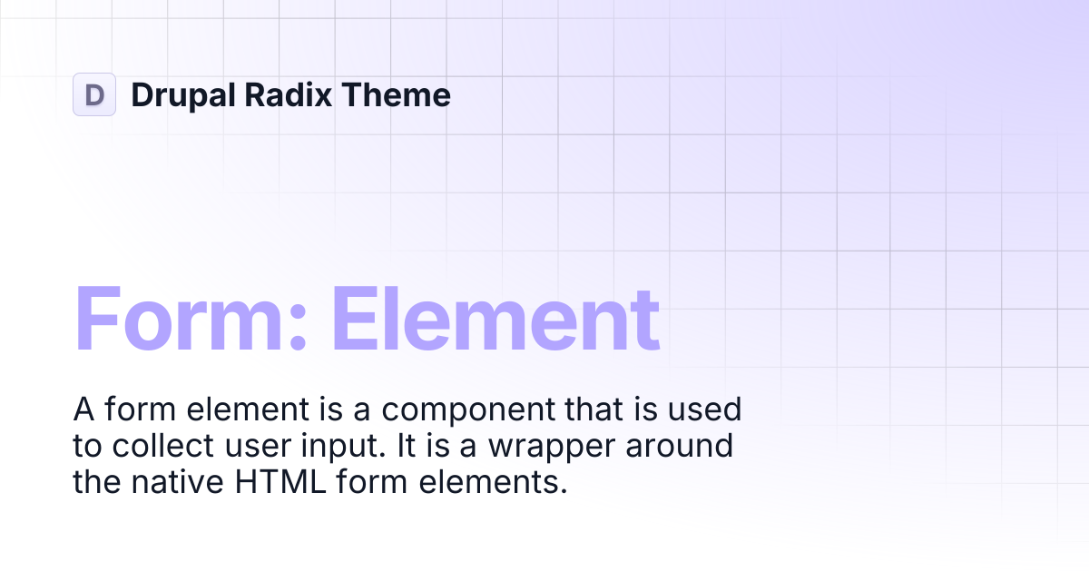 Form: Element | Drupal Radix Theme