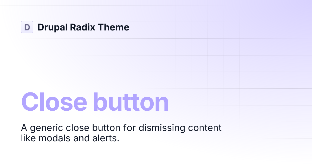 Close button | Drupal Radix Theme